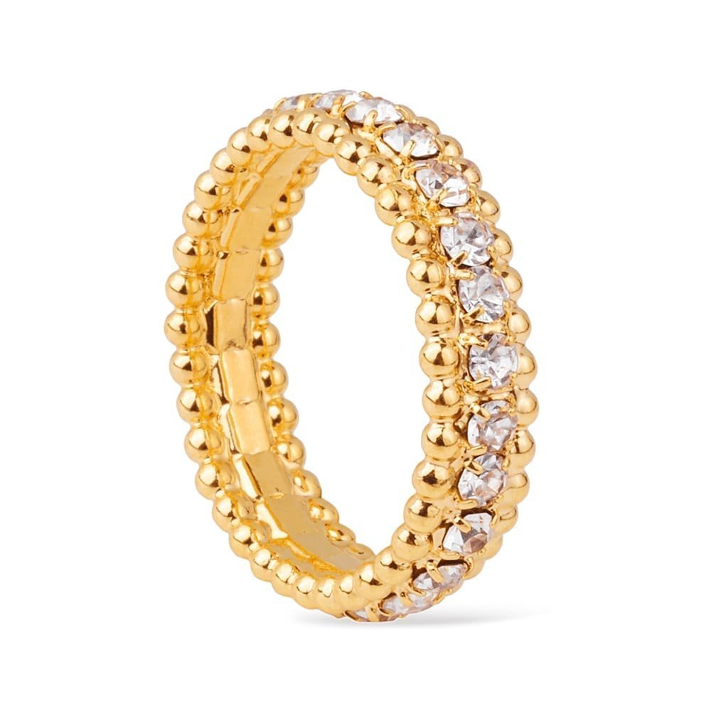 Anel Feminino Dourado Aparador Cravejado com Zircônia - Anéis | Helennea