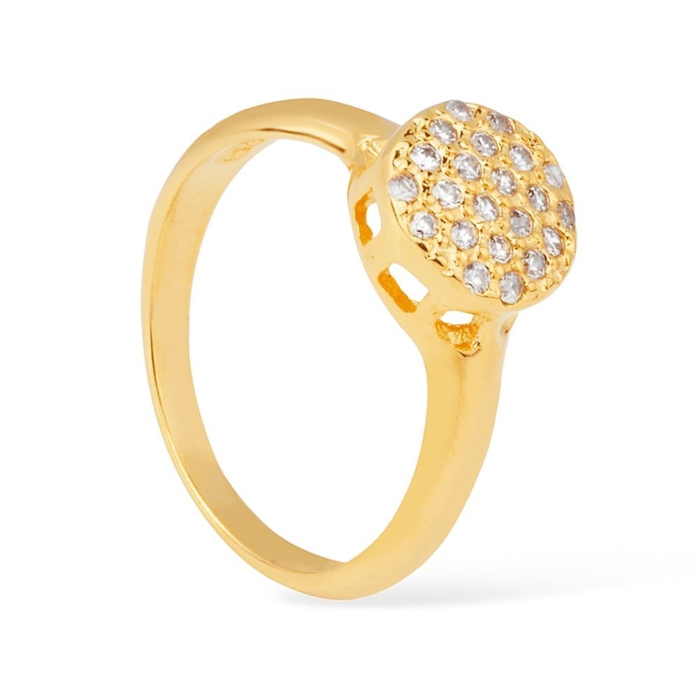 Anel Feminino Dourado Chuveirinho Cravejado com Zircônia - Anéis | Helennea