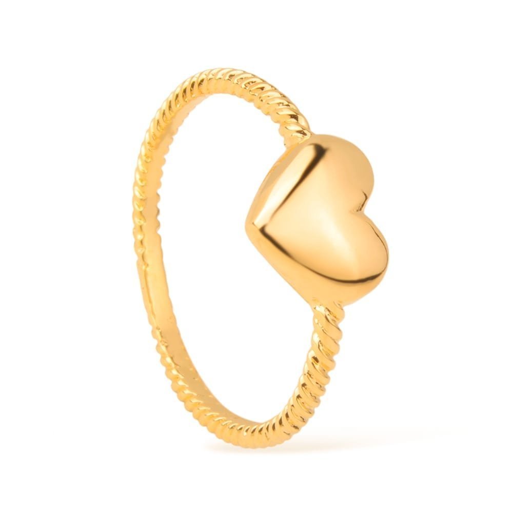 Anel Feminino Dourado de Falange Coração Delicado - Anéis | Helennea