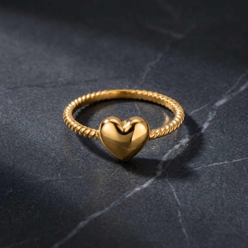 Anel Feminino Dourado de Falange Coração Delicado | Helennea - Anéis | Helennea