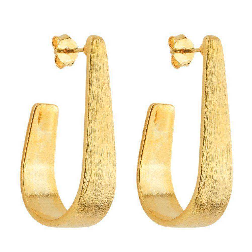 Brinco Dourado Formato Gota Escovado | Helennea - Brincos | Helennea