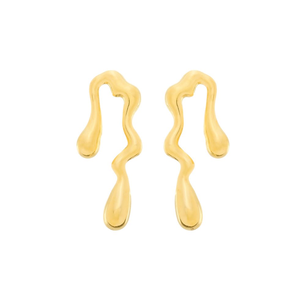 Brinco Dourado Orgânico de Gota |Helennea - Brincos | Helennea