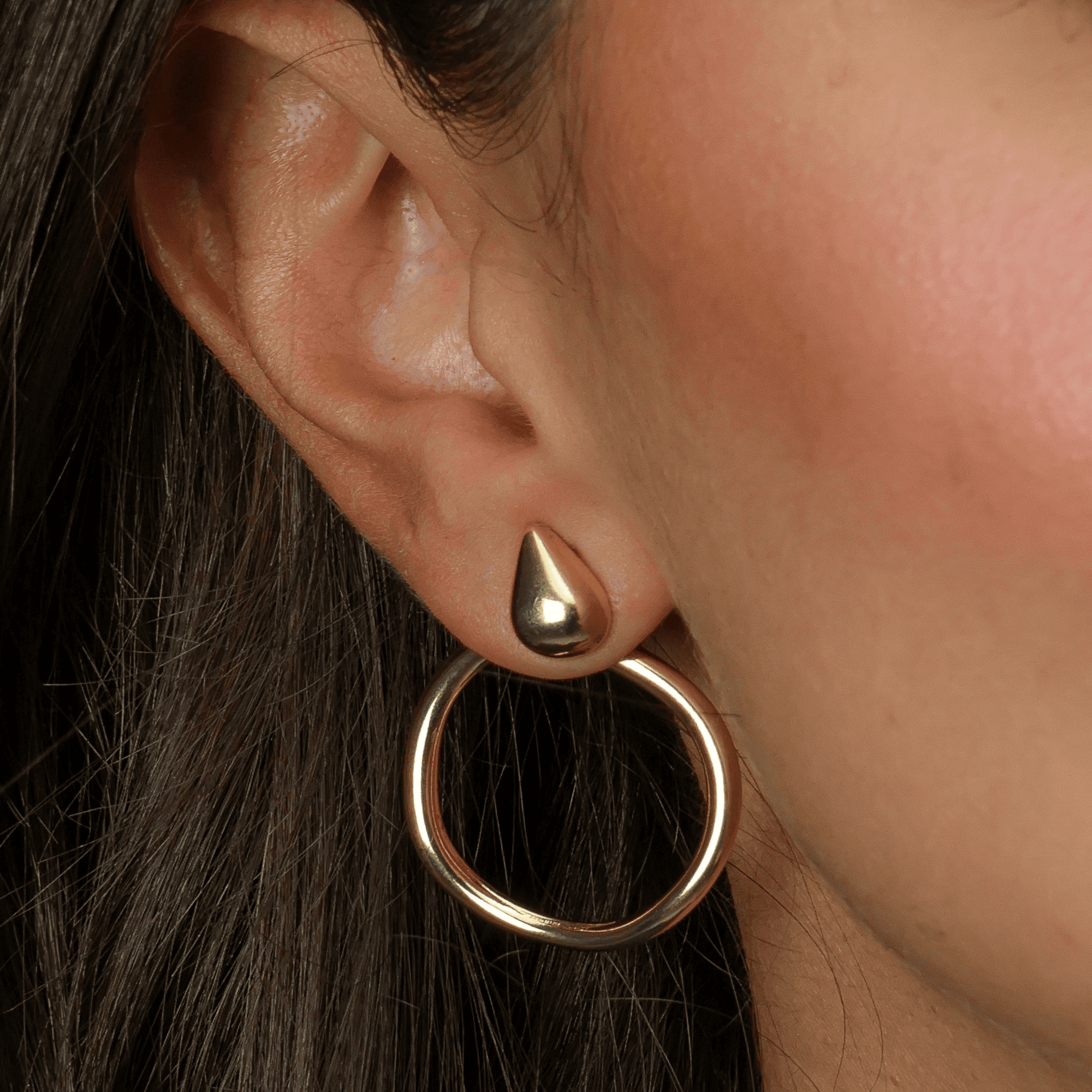 Brinco Feminino Dourado Gota com Argola Elegante - Brincos | Helennea