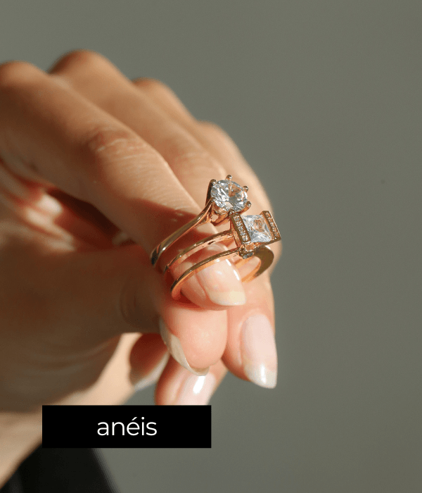 Anéis banhados a ouro e prata 925 Helennea