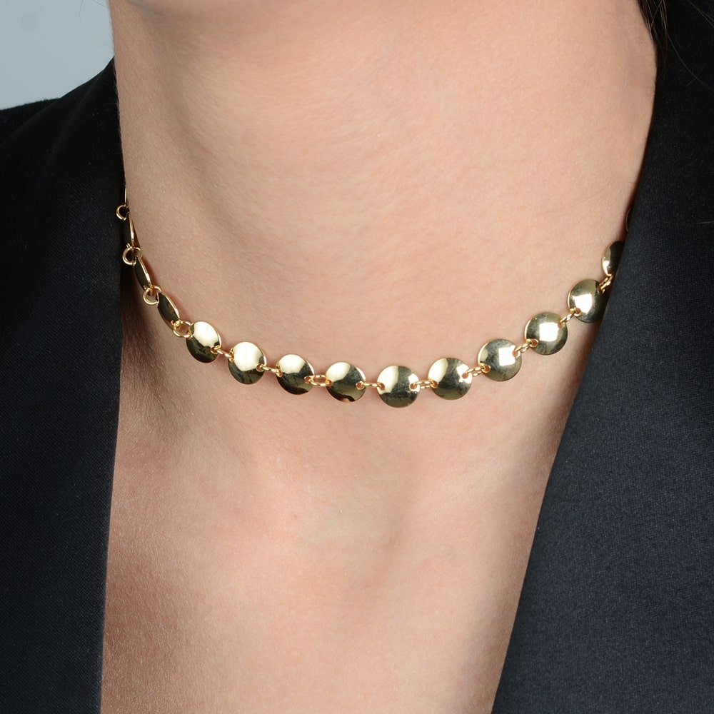 Choker Dourada com Esferas e Extensor Ajustável - Colares | Helennea