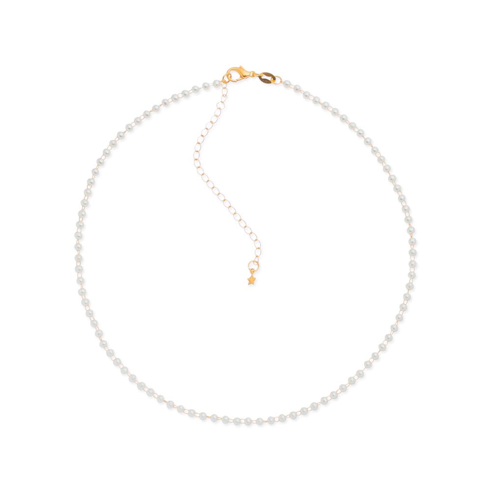 Choker Dourada de Pérolas com Extensor Ajustável - Colares | Helennea