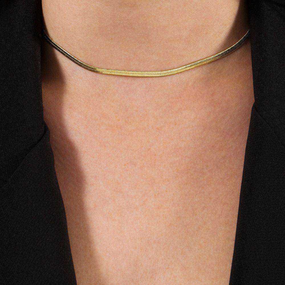 Choker Dourado de Fita - Colares | Helennea
