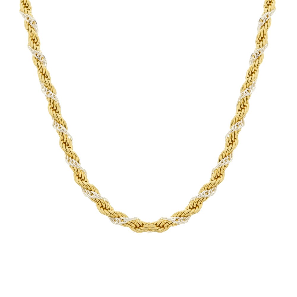 Colar Baiano Bicolor Dourado e Prateado - Colares | Helennea