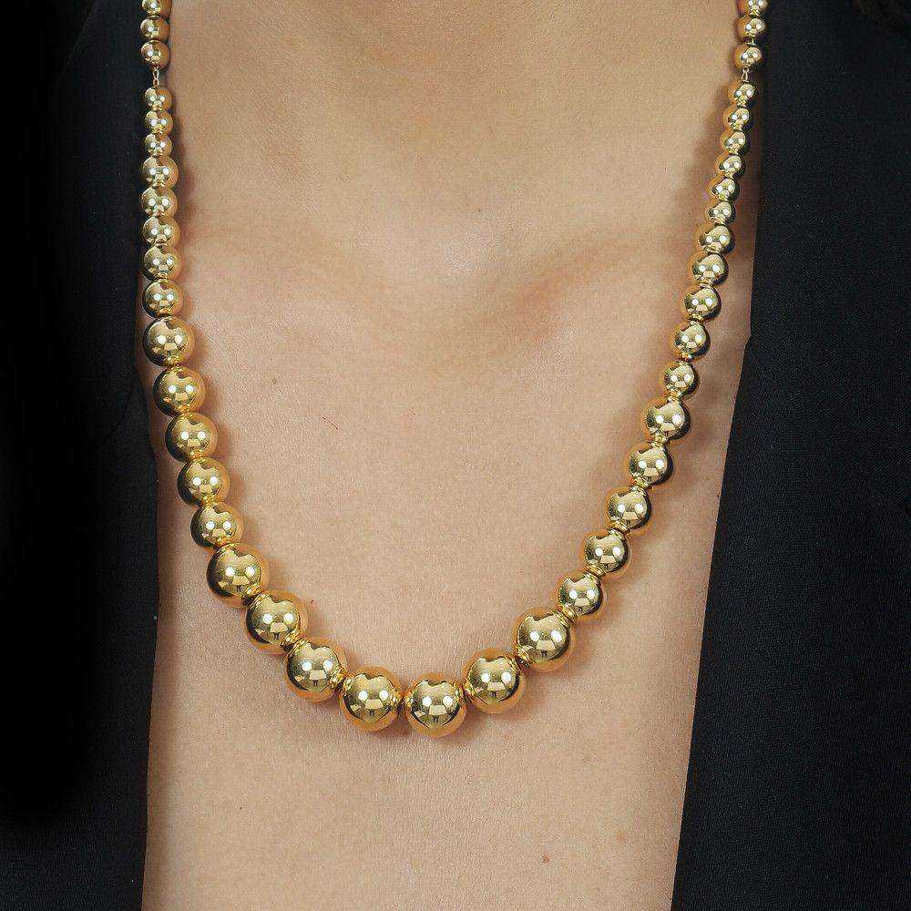 Colar Dourado de Bolas Crescentes - Colares | Helennea