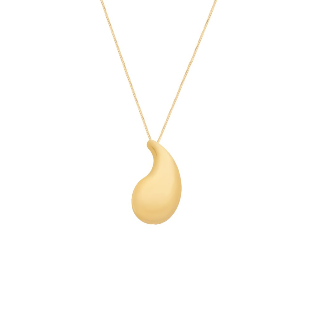Colar Dourado de Gota Curvada - Colares | Helennea