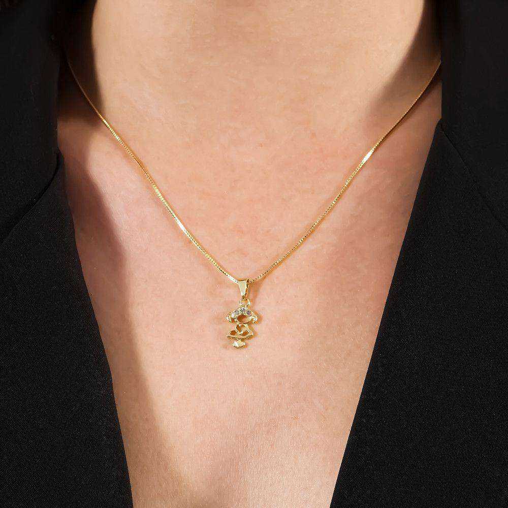 Colar Dourado Filha com Zircônia - Colares | Helennea