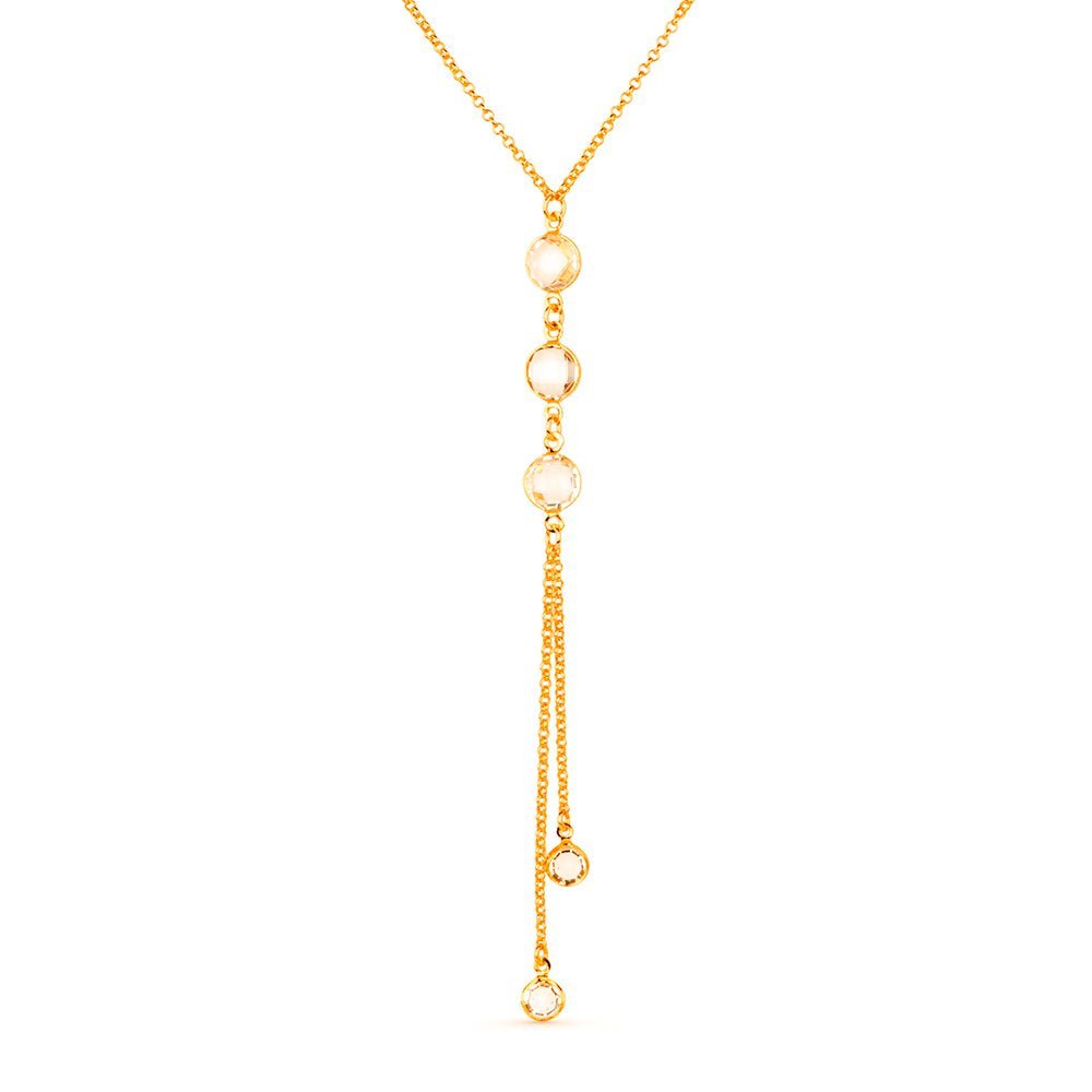 Colar Dourado Gravatinha com Pontos de Luz - Colares | Helennea