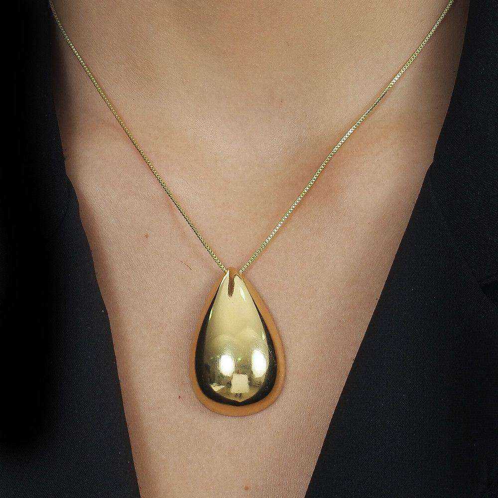 Colar Dourado Pingente Gota Minimalista - Colares | Helennea