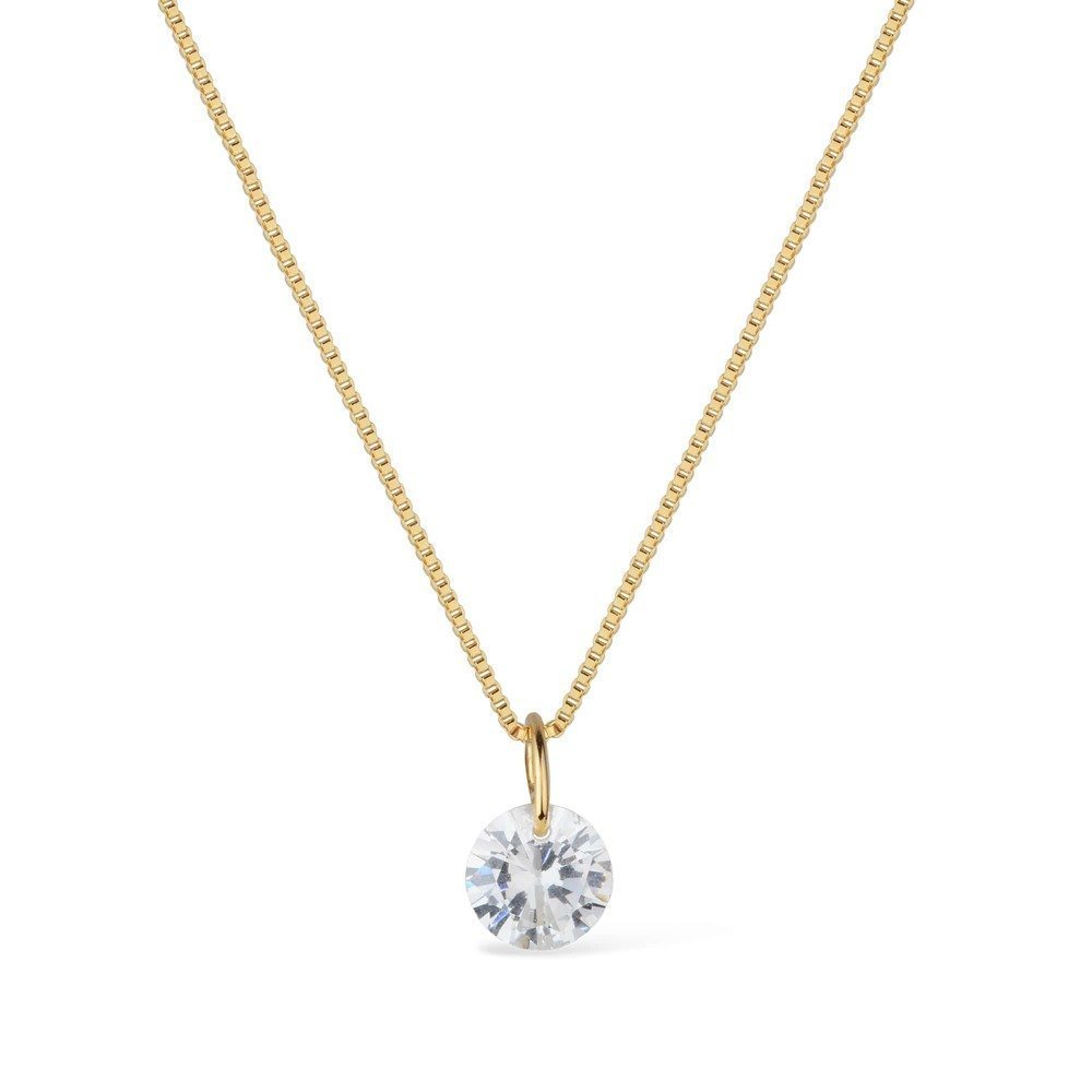 Colar Feminino Ponto de Luz Dourado com Pedra Brilhante em Zircônia - Colares | Helennea