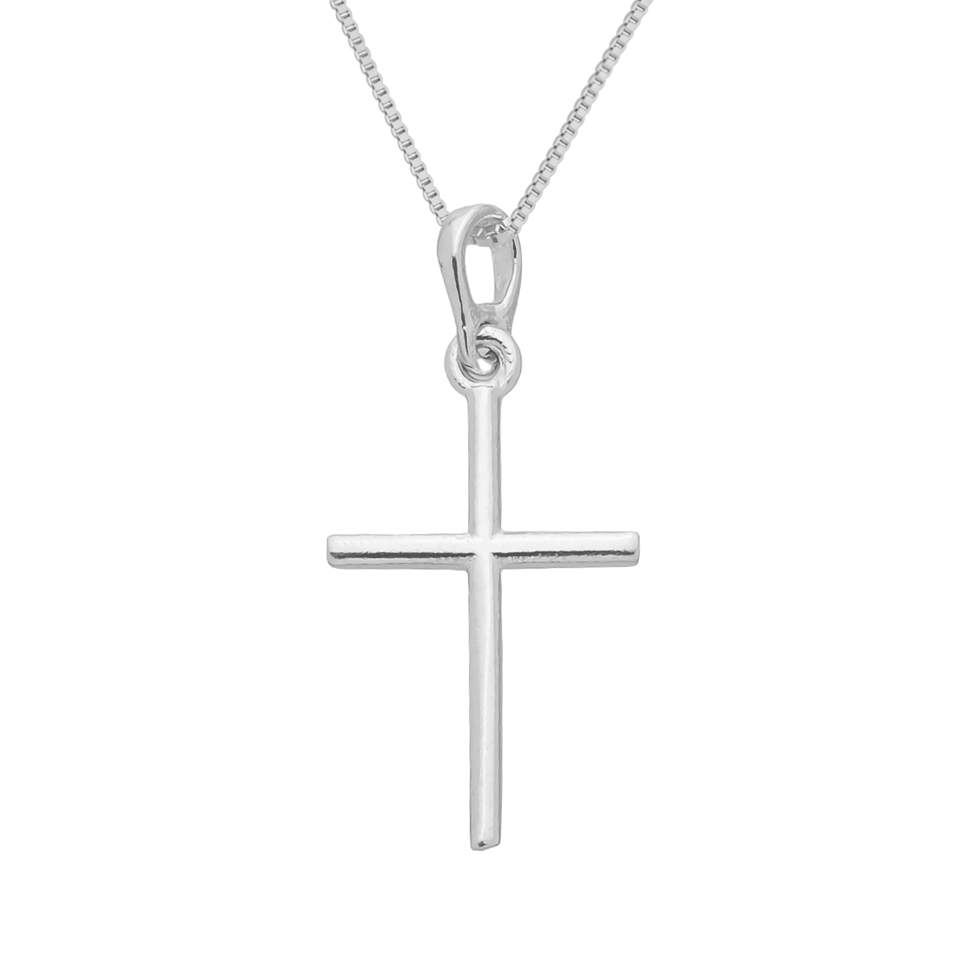 Colar Masculino 70cm com Cruz Lisa em Prata 925 - Colares | Helennea