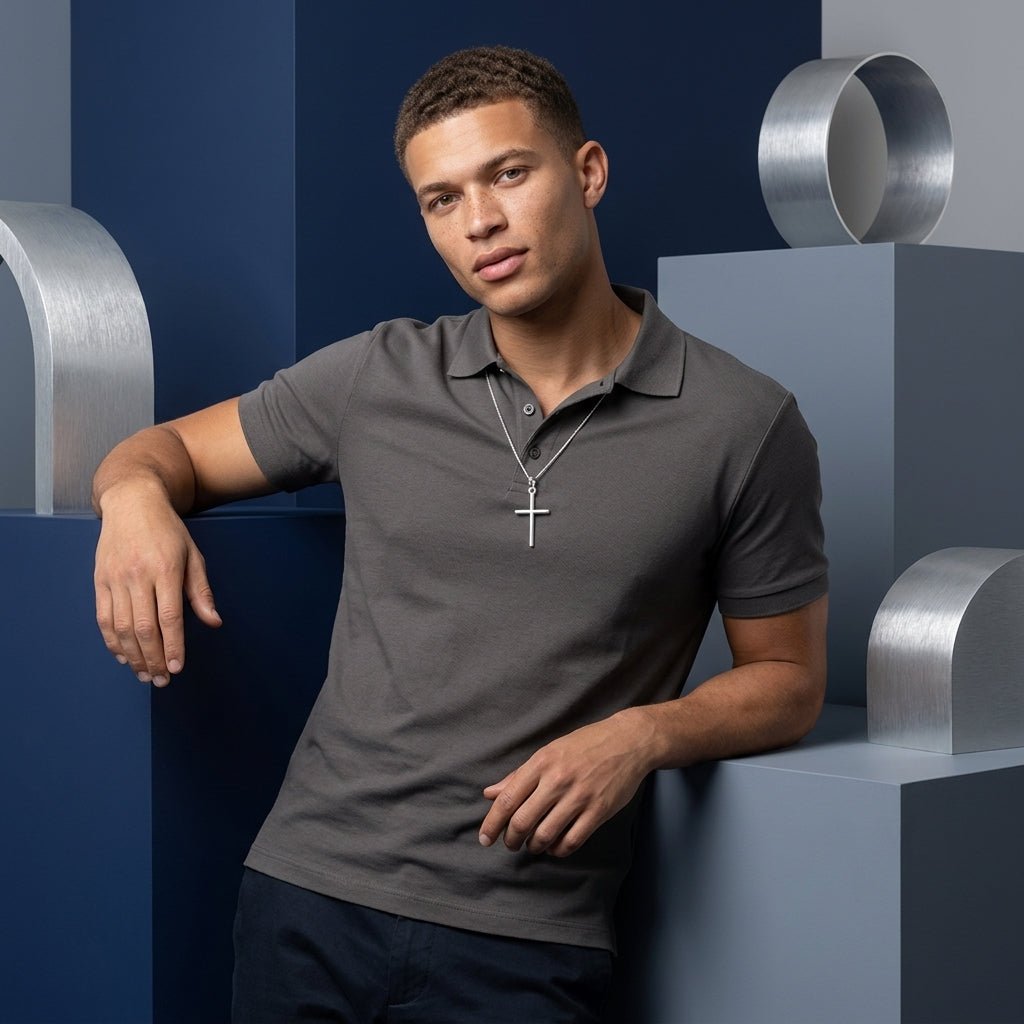 Colar Masculino 70cm com Pingente Liso em Prata 925 | Helennea - Colares | Helennea