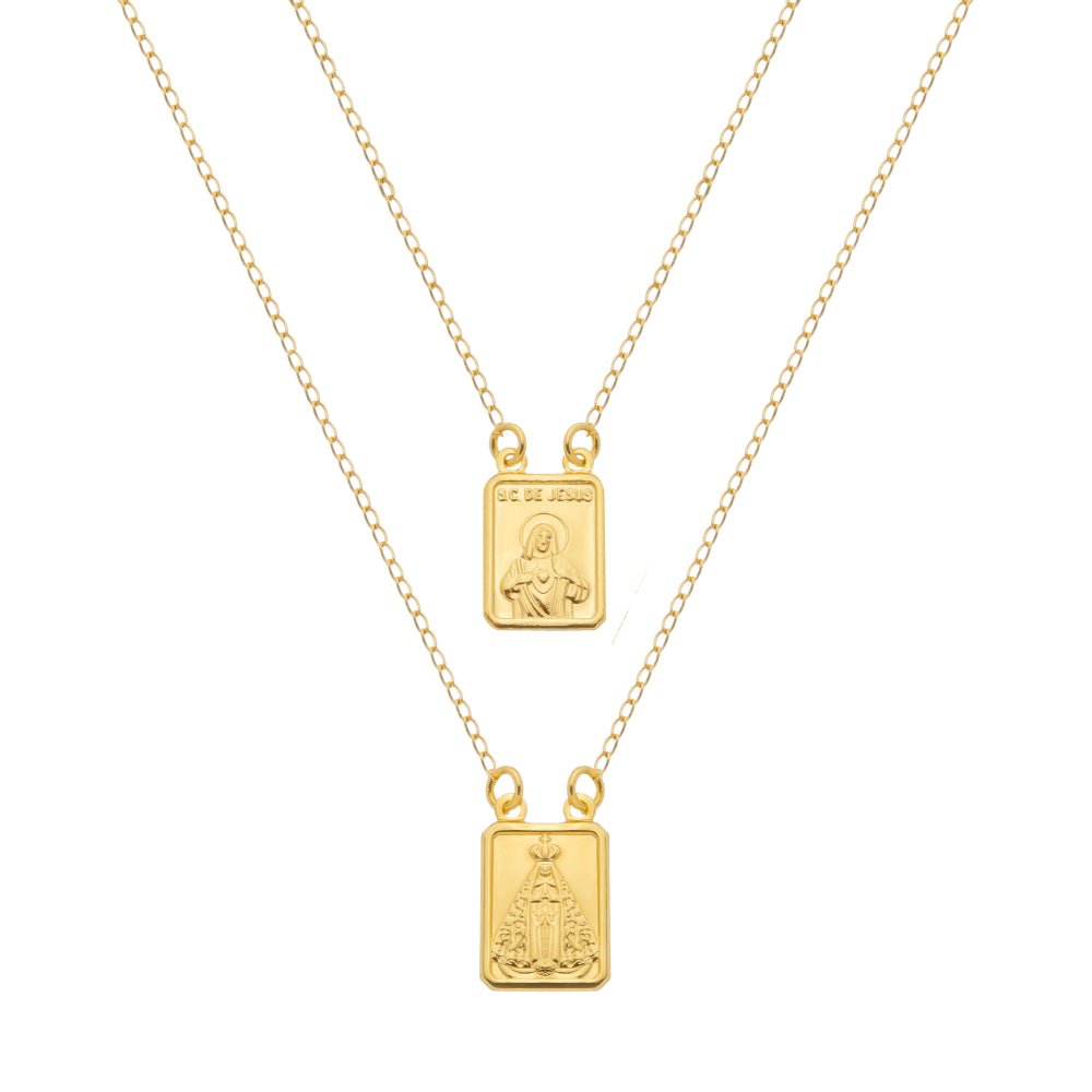 Colar Masculino Dourado Medalhao Tradicional - Escapulários | Helennea