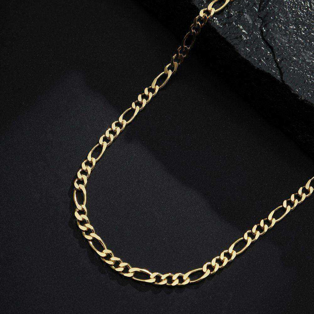 Corrente Dourada Masculina Elo 3x1 3mm – Corrente Elegante Moderna - Correntes | Helennea