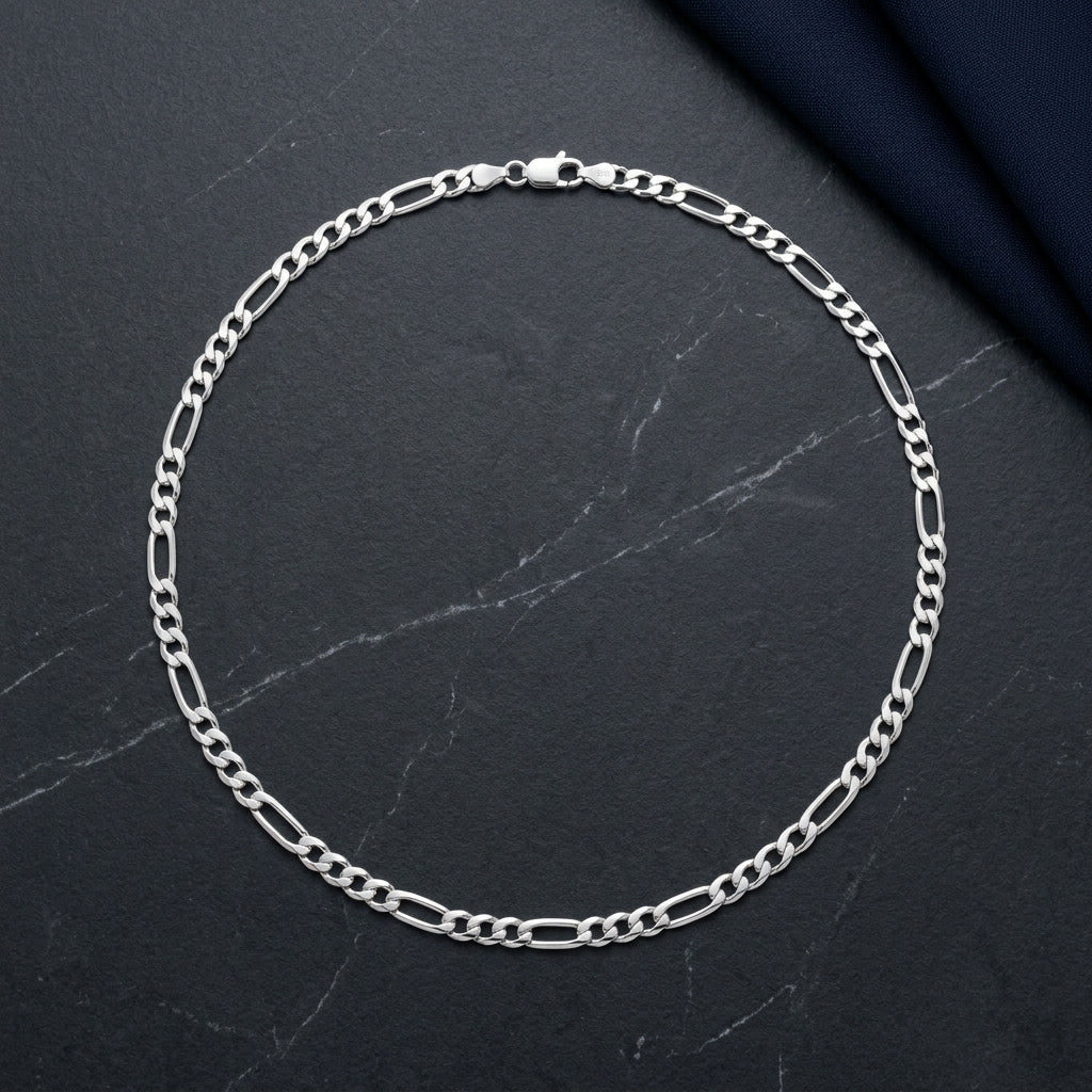 Corrente Prateada Masculina Elo 3x1 3mm – Corrente Elegante Moderna | Helennea - Correntes | Helennea