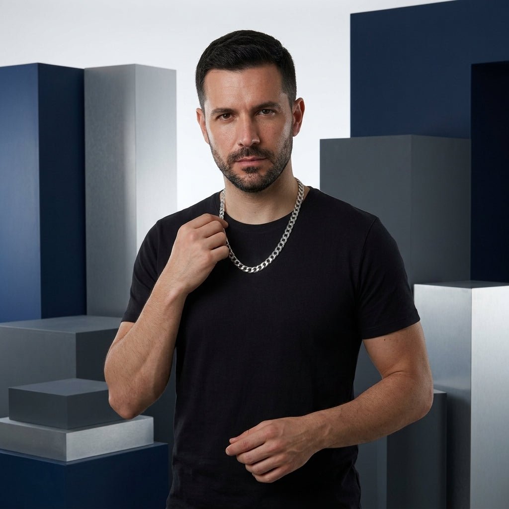 Corrente Prateada Masculina Elo 3x1 3mm – Corrente Elegante Moderna | Helennea - Correntes | Helennea