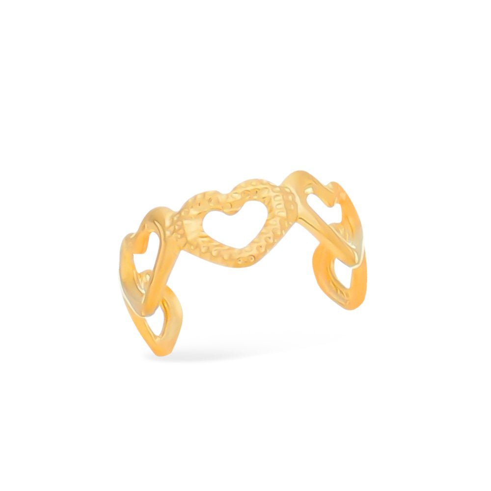 Piercing Dourado de Pressão de Corações |Helennea - Brincos | Helennea