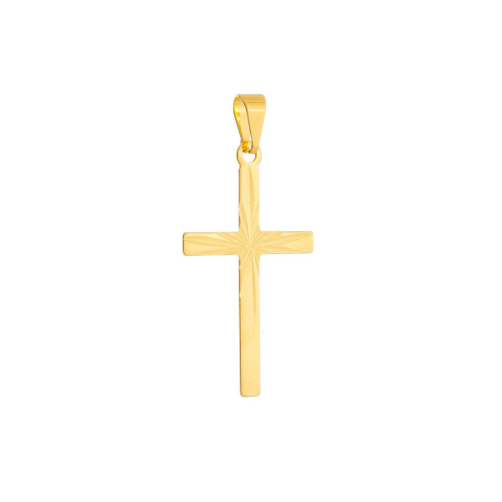 Pingente Cruz Masculino Dourado Elegante - Masculinas | Helennea