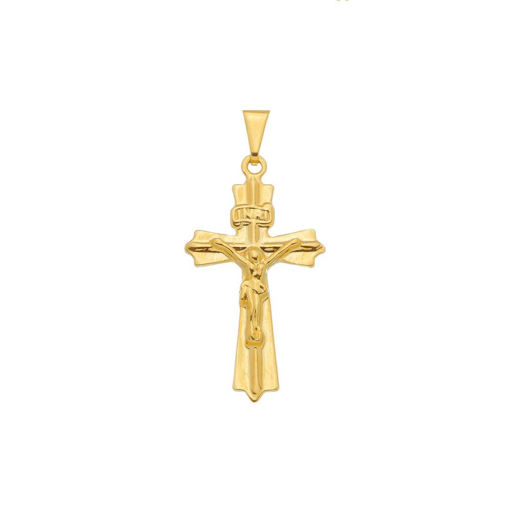 Pingente Masculino Crucifixo Dourado Detalhado - Masculinas | Helennea