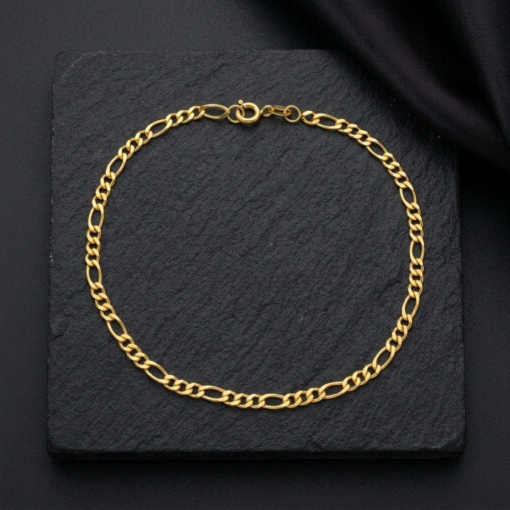 Pulseira Dourada Masculina Elo 3x1 4mm – Corrente Elegante Estilo Moderno | Helennea - Masculinas | Helennea