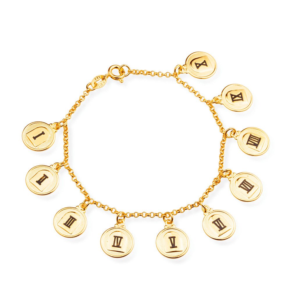 Pulseira Feminina Dourada com Placas Gravadas - Pulseiras | Helennea