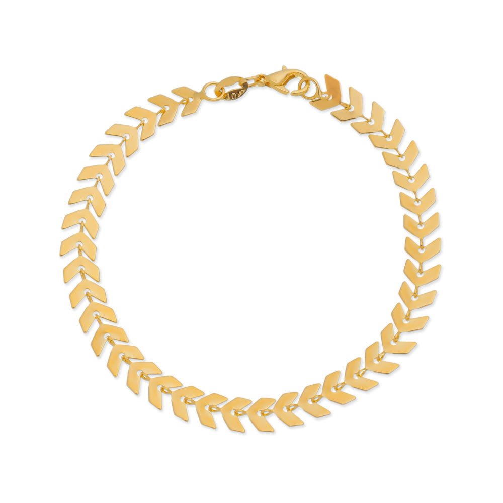 Pulseira Feminina Dourada Estilo Seta Elegante - Pulseiras | Helennea