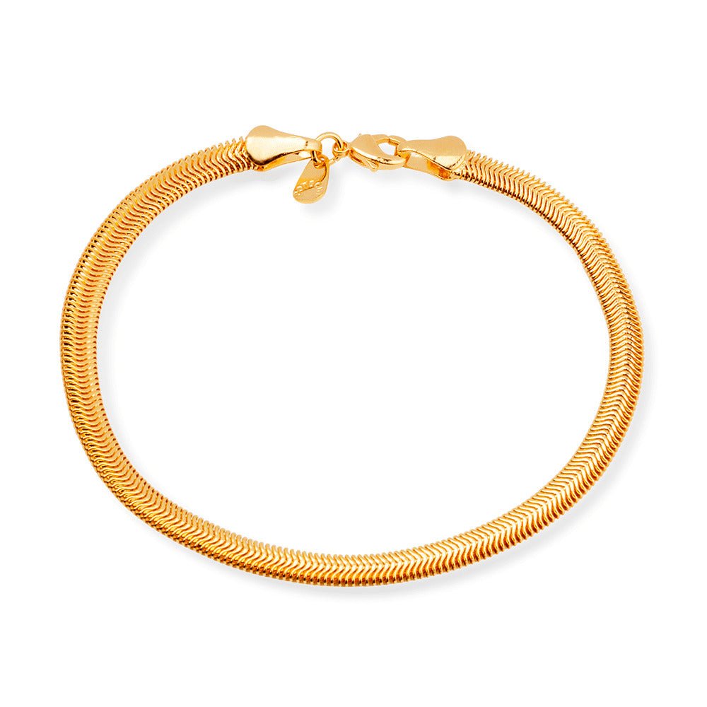 Pulseira Feminina Dourada Rabo de Rato Lisa - Pulseiras | Helennea