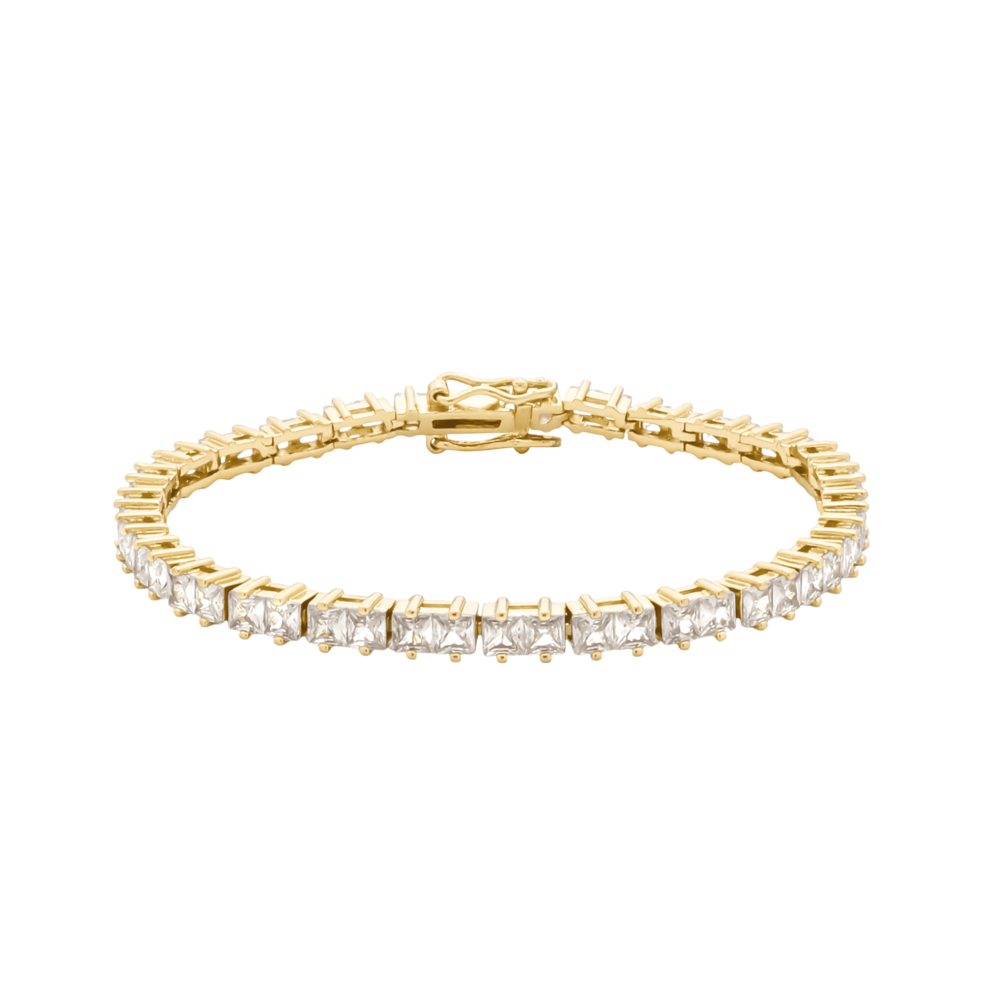 Pulseira Feminina Dourada Riviera com Zircônias - Braceletes | Helennea