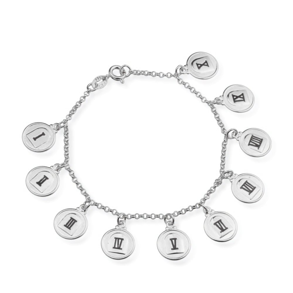 Pulseira Feminina Prateada com Placas Gravadas - Pulseiras | Helennea