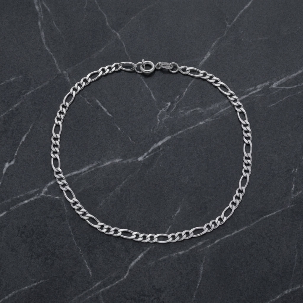 Pulseira Prateada Masculina Elo 3x1 4mm – Corrente Elegante Moderna | Helennea - Masculinas | Helennea