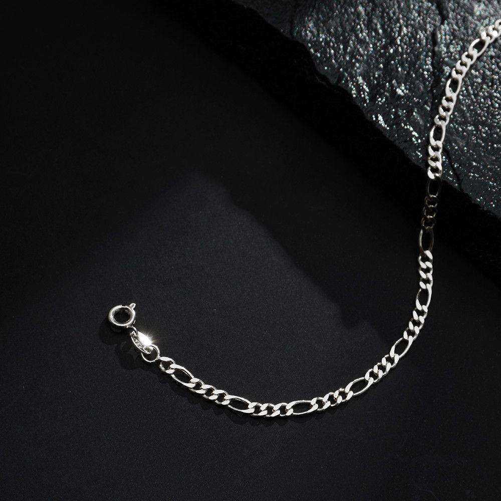 Pulseira Prateada Masculina Elo 3x1 4mm – Corrente Elegante Moderna - Masculinas | Helennea